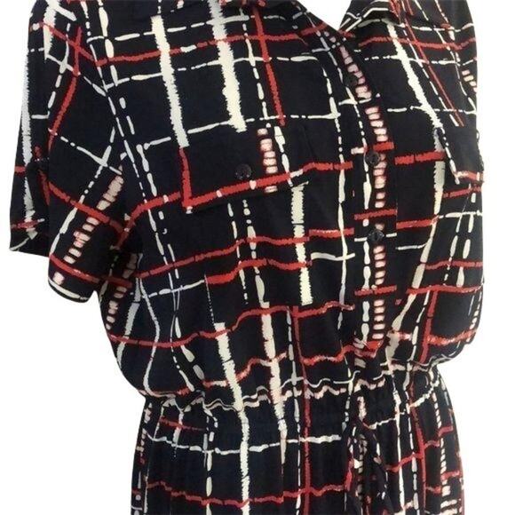 EnFocus 14P red white blue check summer dress - Picture 3 of 11